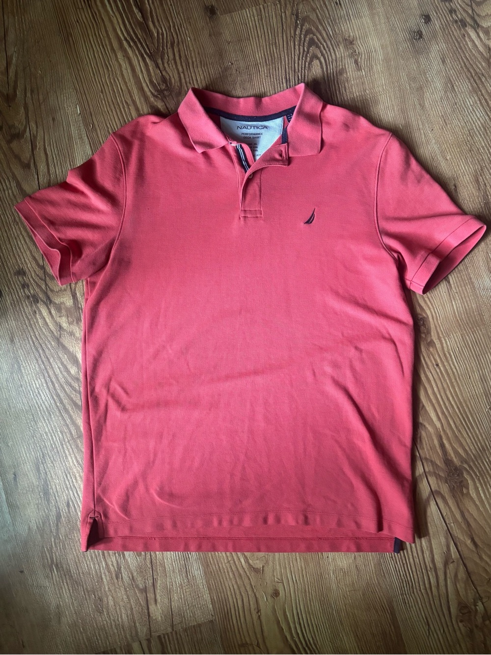 Nautica Men’s Coral Polo Shirt with Navy Logo